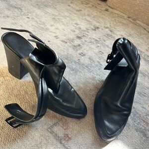 Gently worn open back booties